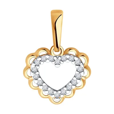 Подвеска из золочёного серебра с фианитами из серебро