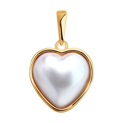 Подвеска из золочёного серебра с синтетическим жемчугом из серебро