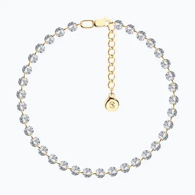 Браслет из золочёного серебра с фианитами из серебро