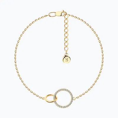 Браслет из золочёного серебра с фианитами из серебро