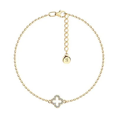 Браслет из золочёного серебра с фианитами из серебро