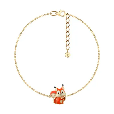 Браслет из золочёного серебра с эмалью из серебро