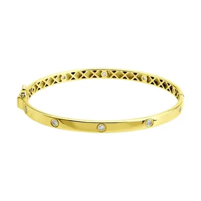 Браслет из золочёного серебра с фианитами из серебро