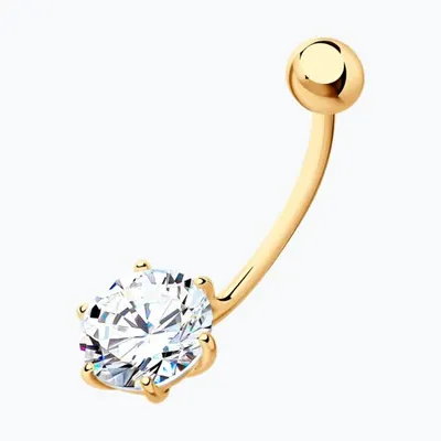 Пирсинг из серебра с фианитом из серебро