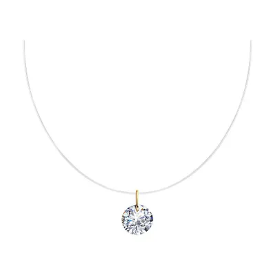 Колье из золочёного серебра с фианитом из серебро