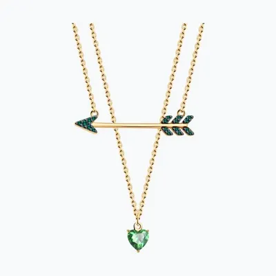 Колье из золочёного серебра с фианитами из золочение розовое