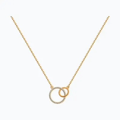 Колье из золочёного серебра с фианитами из серебро