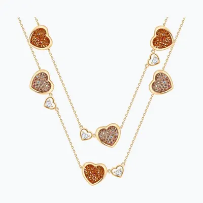 Колье из золочёного серебра с кристальной тканью и фианитами из серебро