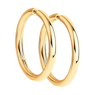 Серьги конго из золочёного серебра из серебро