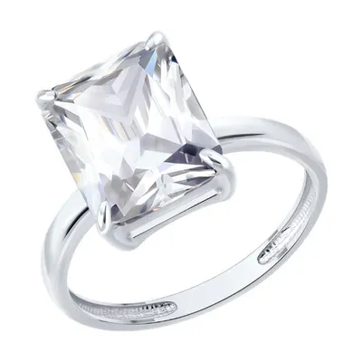 Кольцо из серебра с фианитом из серебро