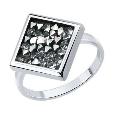 Кольцо из серебра с кристальной тканью из серебро