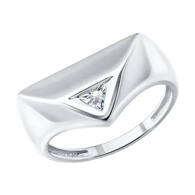 Кольцо из серебра с фианитом из серебро