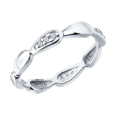 Кольцо из серебра с фианитами из серебро