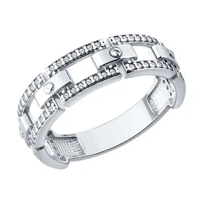 Кольцо из серебра с фианитами из серебро