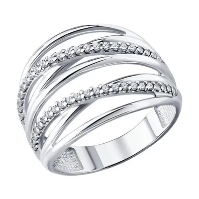 Кольцо из серебра с фианитами из серебро