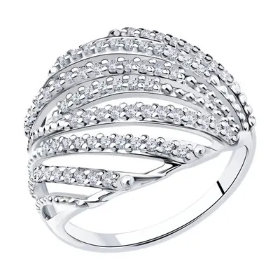 Кольцо из серебра с фианитами из серебро