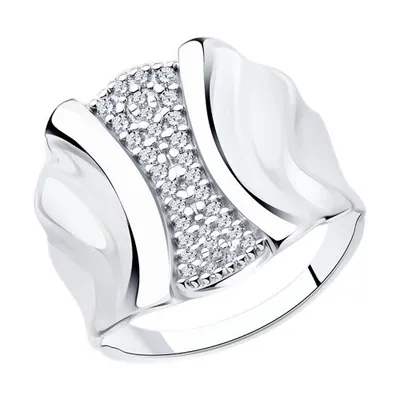 Кольцо из серебра с фианитами из серебро