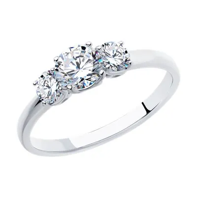 Кольцо из серебра с фианитами из серебро