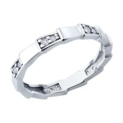Кольцо из серебра с фианитами из серебро