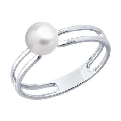 Кольцо из серебра с синтетическим жемчугом из серебро