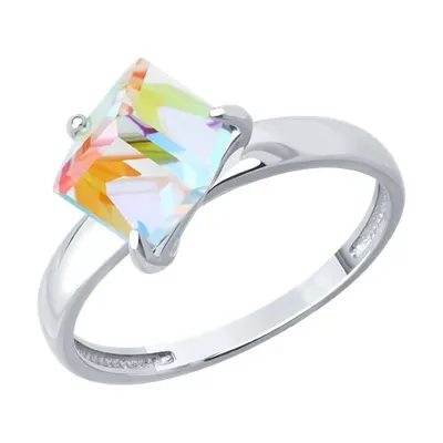 Кольцо из серебра с кристаллом из серебро