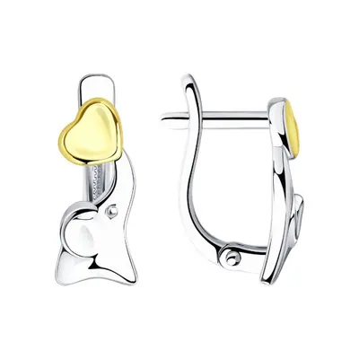 Серьги из золочёного серебра из серебро