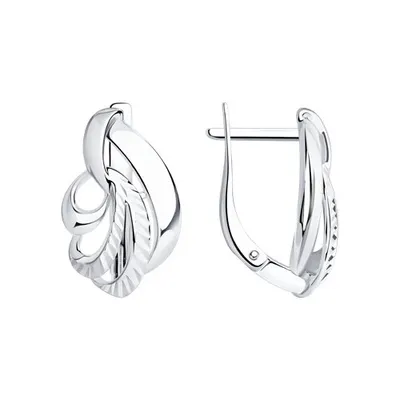 Серьги из серебра с алмазной гранью из серебро