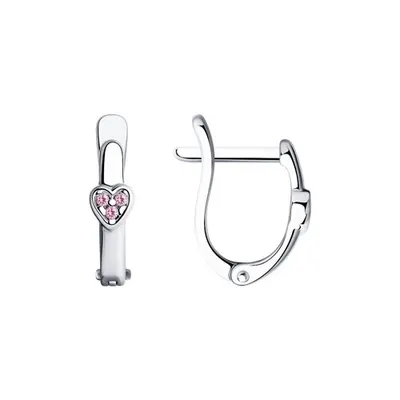 Серьги из серебра с фианитами из серебро