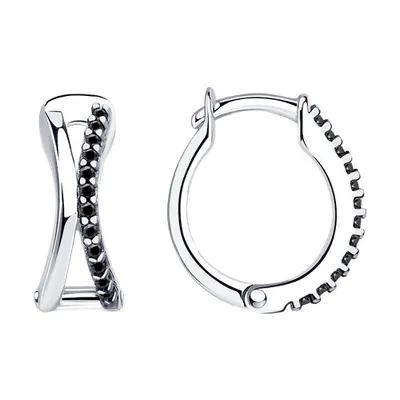 Серьги из серебра с фианитами из серебро