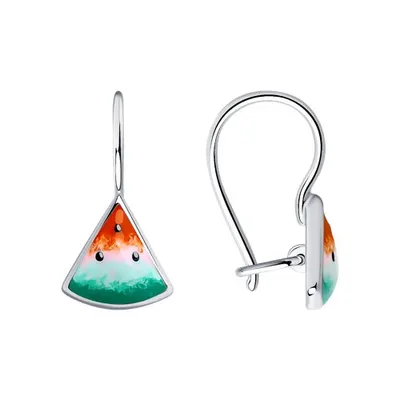 Серьги из серебра с эмалью из серебро