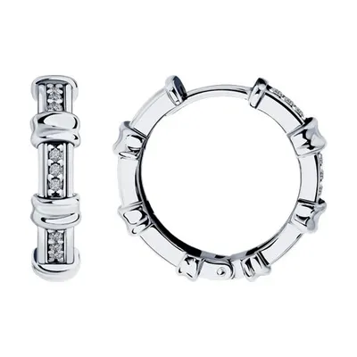 Серьги из серебра с фианитами из серебро