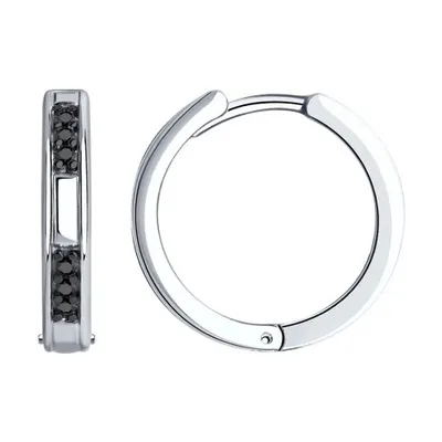 Серьги из серебра с фианитами из серебро