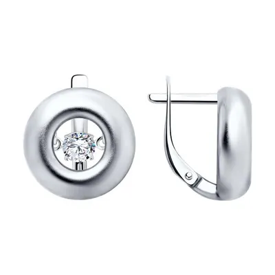 Серьги из серебра с фианитами из серебро