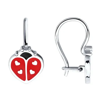 Серьги из серебра с эмалью из серебро