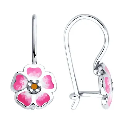 Серьги из серебра с эмалью из серебро