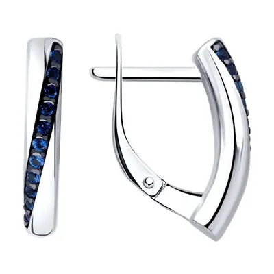 Серьги из серебра с фианитами из серебро