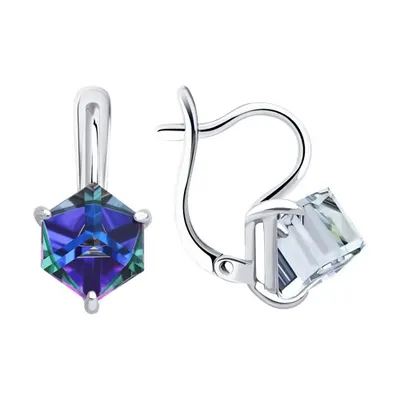 Серьги из серебра с кристаллами из серебро