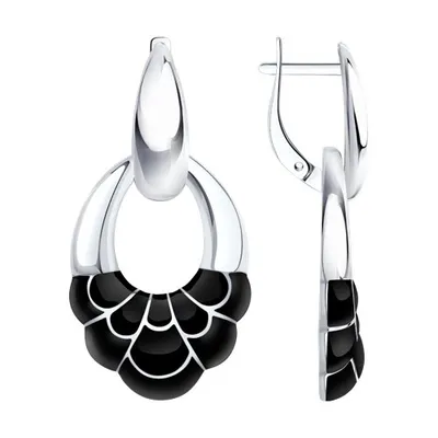 Серьги из серебра с эмалью из серебро