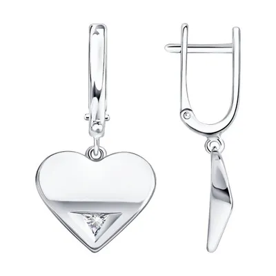 Серьги из серебра с фианитами из серебро