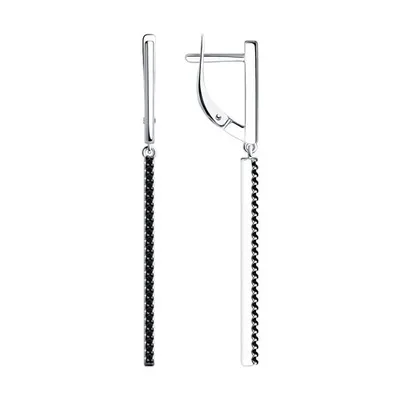 Серьги из серебра с фианитами из серебро