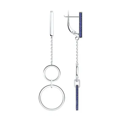 Серьги из серебра с фианитами из серебро