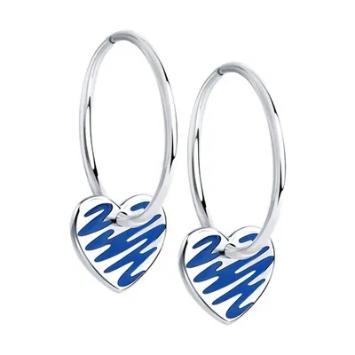 Серьги из серебра с эмалью из серебро