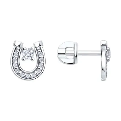 Серьги из серебра с фианитами из серебро