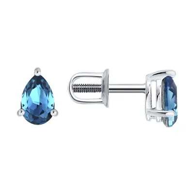 Серьги из серебра с кристаллами из серебро