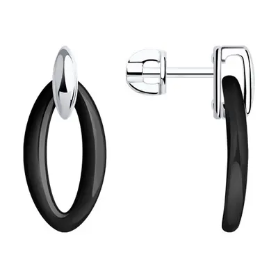 Серьги из серебра с керамическими вставками из серебро