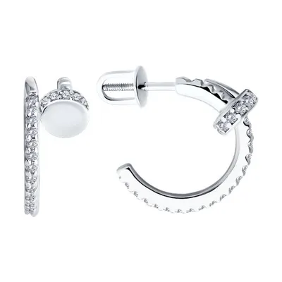 Серьги из серебра с фианитами из серебро