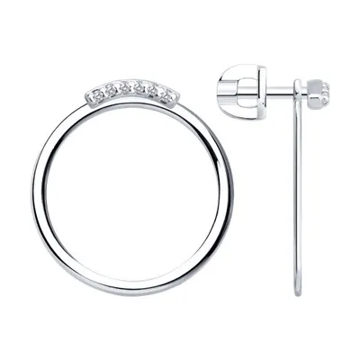 Серьги из серебра с фианитами из серебро