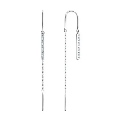 Серьги из серебра с фианитами из серебро