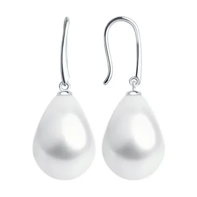 Серьги из серебра с синтетическим жемчугом из серебро