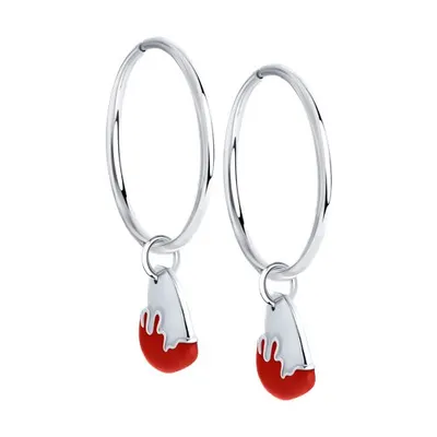 Серьги из серебра с эмалью из серебро